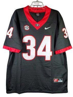 Herschel Walker 34 Black Georgia Bulldogs NCAA Jersey Men’s Adult M Brand New